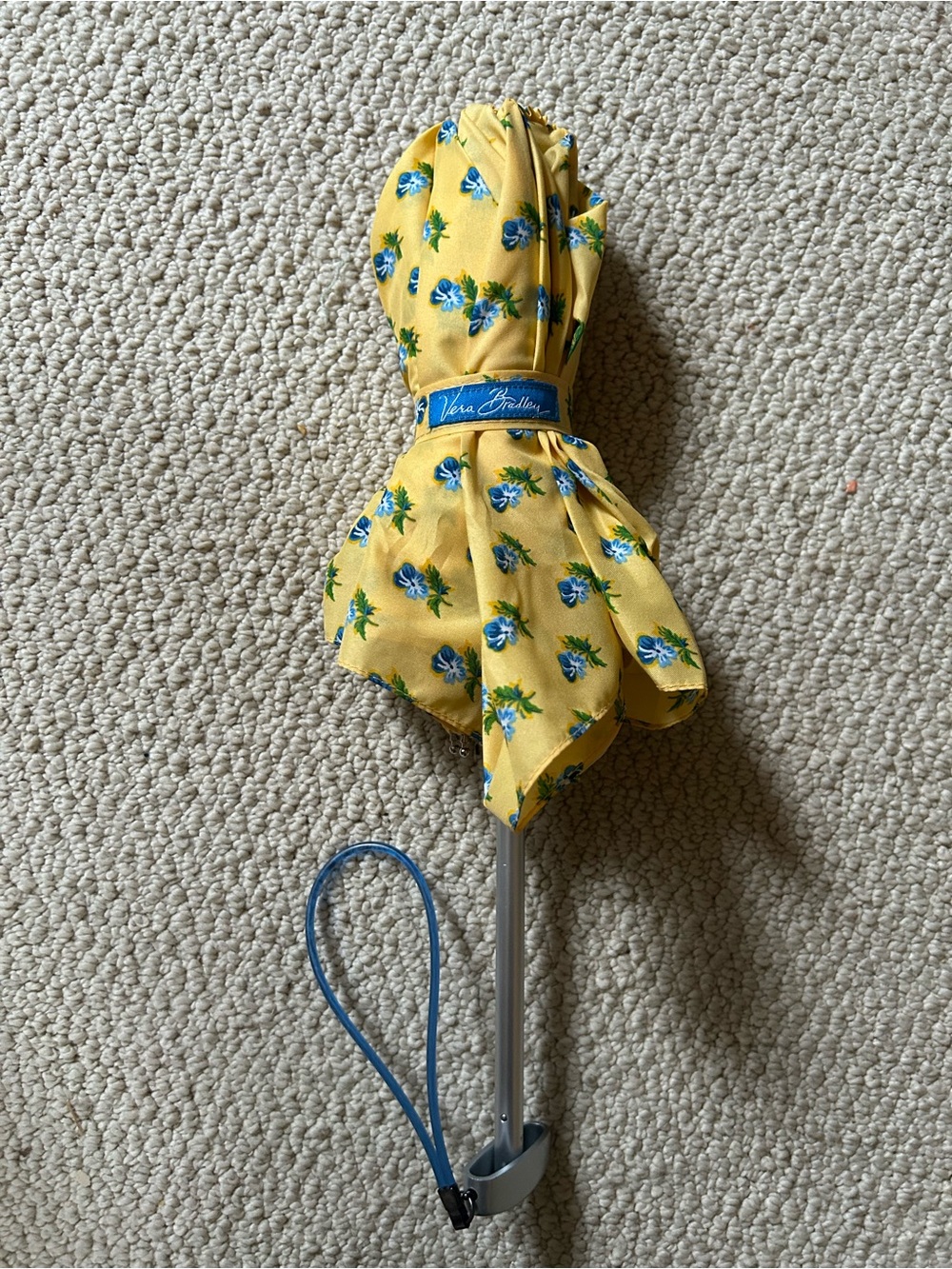 Vintage Vera Bradley Yellow Floral Katherine Umbrella, Rare, discontinued color